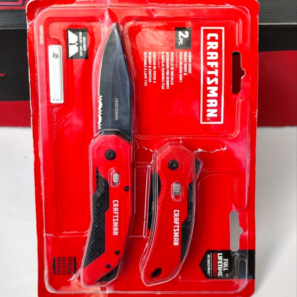 🛠️🧰CRAFTSMAN "Spring Assist" Pocket Knife & Fixed Folding Knife Tool Set🧰🛠️